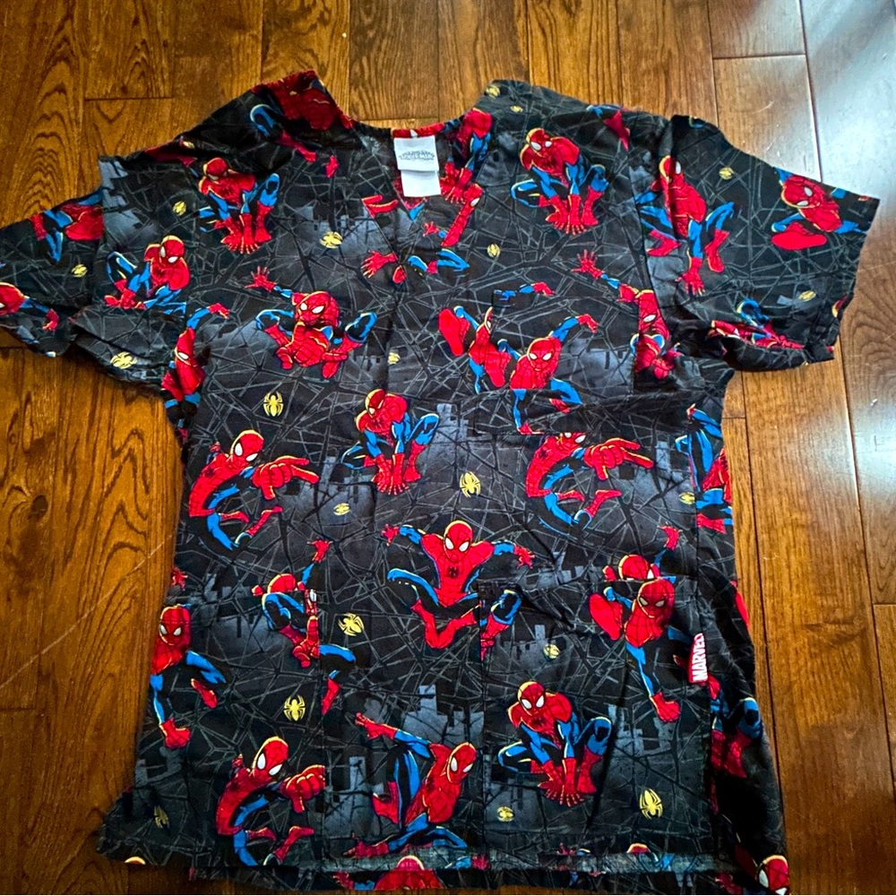 Women’s Spider-Man Scrub Top